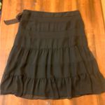 Apt. 9  skirt women’s XL black tiered  ruffle side zip with belt lined. Photo 2