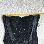 Vintage Nite Line Silk Halter Evening Gown Dress S Black Beaded Sequin Art Deco Photo 12