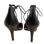 Lucky Brand  SABREENA Black Leather Lace Up Pumps Heels Size 9 M Photo 2