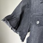 Hayden  Black Ruffle Denim Jacket Photo 1