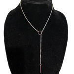 Silver Single Strand Lariat Necklace 21.5" Photo 0