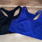 Nike  Womens Dri-Fit‎ Scoop Neck Racerback Sports Bra Set of 2 Blue Black Large Photo 1