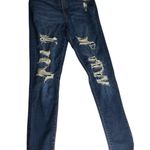 SO Distressed Ripped Skinny Jeans Blue  High Rise Jegging Women’s 7/28 Photo 1