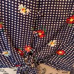 One Clothing Blue Gingham Flowered Tie Photo 1