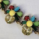 Antique Gold Finish Sliding Bolo Crystal Necklace Faux Pearl Earrings Set Photo 1