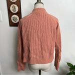 Pendleton Peach Cotton Cable Knit Zip Up Cardigan Sweater Photo 2