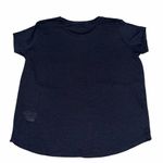 Vince Dark Navy Semi Sheer Short Sleeve Crewneck Pullover T Shirt Tee Top Small Photo 3