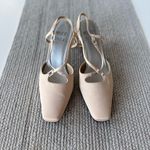 Vintage Mootsie Tootsie Champagne Cream Satin Rhinestone Slingback Dressy Heels Size 8.5 Photo 1