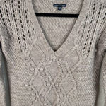 American Eagle  Cable Knit Sweater Dress Long Sleeve V Neck Size Small Photo 11