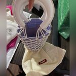 STAUD  Moreau macramé bucket bag patent leather handles lavender $399 revolve Photo 3