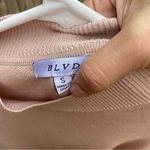 Blvd  Short Sleeve Blush Mockneck Sweater Photo 3