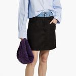 Sandro  Twill-paneled denim mini skirt size 1 Photo 1