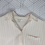Madewell XS Pink White Striped Tie Front Button Down Short Sleeve Shirt Photo 7