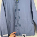 Hanna Andersson XS Blue, Lime Green Unisex Windbreaker Hooded Rain Jacket Blue Photo 7