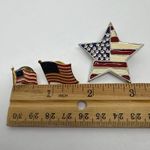 3 American Flag Enamel Pin Lot Star USA Patriotic Lapel Badges United States Red Photo 2