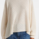 Chloé Pointelle Wool Alpaca Silk Turtleneck Sweater Iconic Milk Cream Size Small Photo 0