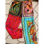 Farm Rio  Mixed Scarves pants in a multi-color print, size large Photo 3