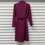 Steve Madden Womens Belted Long Coat Size XS Purple Textured Winter Chic Cozy Photo 3