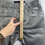 Veronica Beard Sz 23 Daniela Metallic Straight Leg Jean in Light Gunmetal Grunge Photo 13