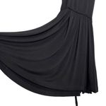 Adrienne Vittadini Black Rayon Tie Waist Fit & Flare Sleeveless Dress Photo 4
