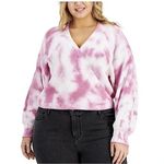 INC  Women's Pink & White Tie Dye Criss Cross Wrap Top S Photo 1