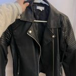 Topshop  Rosa Black faux Leather Jacket Photo 0