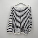 CAbi Blue & White Striped Peace Pullover Sheer Sweater Size Large Cotton Photo 5
