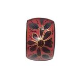 Wide Brass Floral Enamel Bangle Women’s Boho Designer Vintage Bracelet Orange Photo 5