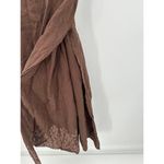 East India Womens Linen Maxi Dress Size L Brown Linen Side Slit Lagenlook Boho Size L Photo 4