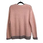 Kate Spade Saturday Pink Gray Marled Hem Chunky Knit Sweater Photo 4