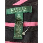 Lauren Ralph Lauren Womens Striped Zip Shoulder Sweaters Black Size Medium Photo 4