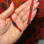 Free People Women's size XS Mia Tunic Red Floral V-neck Blouse Boho Pirate Top Photo 6