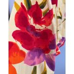 Chicos Design Floral Denim Jacket Size 1 (US M) Yellow Purple Red Embellished Size M Photo 4