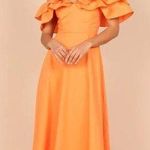 Petal and Pup  Cabo Orange Frill Sleeve Midi Dress M Photo 0