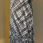 None Black White Cross Hatch Print Sun Dress XL Photo 0