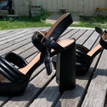 Limelight Alani - Women's Chunky Square Toe Platform High Heels ankle strap 8.5 Photo 0