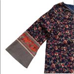 Love Riche Love Richie Dress Tunic Navy Orange Mixed Floral Print Wide Sleeve Plus Size 1X Photo 8