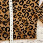 Marled cardigan sweater leopard animal print wool blend black brown XS Photo 2