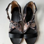 Naturalizer Ivette Cross Strap Womens Sandals Size 9.5M Black Fabric Cork Wedge Photo 3