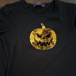 Gloria Vanderbilt #Halloween GV Black and orange/gold Sequin Pumpkin Long Sleeve Tee MSRP $40 NWT Photo 8