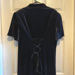 Fashion Bug Vintage Black Velvet Midi Dress with Back Tie Detail Size 20 Whimsigoth Romantic Photo 9