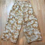 American Eagle  Pants Cropped Wide Leg Tie Waist Print Size Medium Photo 4