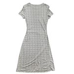 Tory Burch 100% Silk Myrtle Fitted Ruched Dress Black Purple Size Medium Photo 4