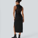 Ribbed Hooded High Neck Sleeveless Cut Out
Tie Back 2 Photo 2