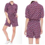 XiRENA Grady Romper Nichols Floral Cotton Belted Purple Size L Photo 1