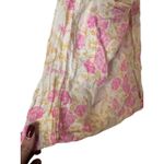 Free People Cream Pink Floral Lightweight Medium Tote Bag Photo 6