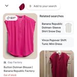 Vince  shift tunic mini dress fuschia sleeveless with pockets Medium Photo 1