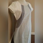 Downeast Gray Linen Cotton Blend Colorblock ModCloth Shift Dress by DE Collection Summer Photo 3