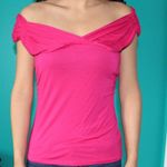 Papaya ruched sleeves hot pink tank top Photo 1