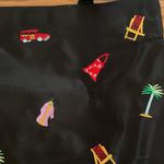 Cute summertime Black Tote Bag with Embroidered Accents Photo 1